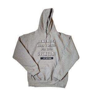 Funny Graphic Hoodie – “Remember When I Asked?” – Men’s Medium, Gray Pullover